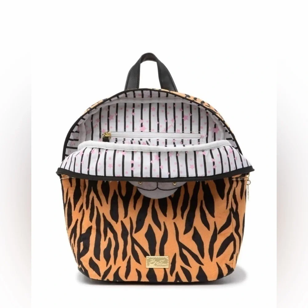 Betsey Johnson Spike Kitsch Mid Sized Tiger Animal Print Backpack